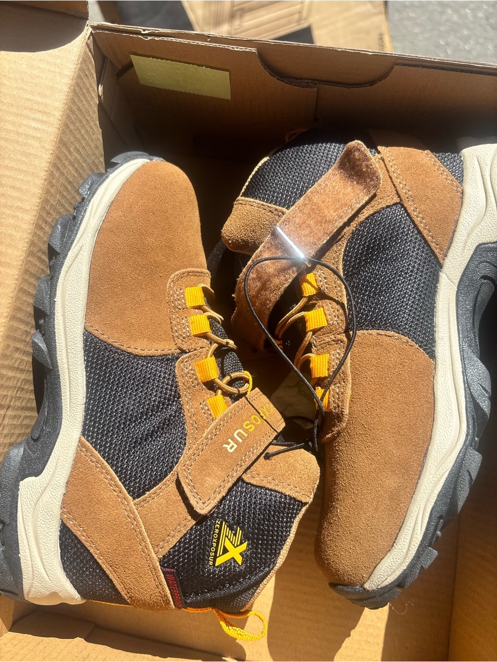 Brand kids Brown Suede and Black Trail Sneakers
